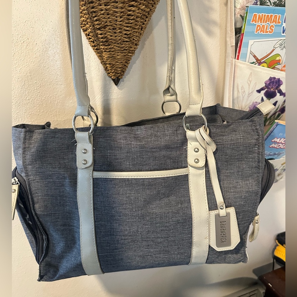 Bananafish Gray and Cream diaper bag